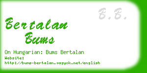 bertalan bums business card